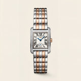 Diamond-Set Two-Tone Rectangular Roman Dial Steel Bracelet Watch – Women