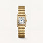 Full Gold Diamond-Set Rectangular Roman Dial Bracelet Watch – Women