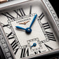 Diamond-Set Two-Tone Rectangular Roman Dial Steel Bracelet Watch – Women