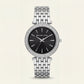 Stainless Steel Crystal Bezel Black Dial Luxury Bracelet Watch – Women