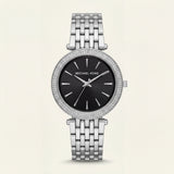 Stainless Steel Crystal Bezel Black Dial Luxury Bracelet Watch – Women
