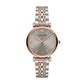 Two-Tone Rose Gold & Silver Crystal Accent Dial Luxury Bracelet Watch – Women