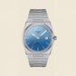 Steel Blue Textured Dial Integrated Bracelet Luxury Watch – Men