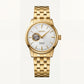 Gold Stainless Steel Case White Sunburst Dial Open-Heart Automatic Luxury Bracelet Watch – Men