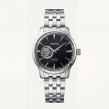 Silver Stainless Steel Case Black Sunburst Dial Open-Heart Automatic Luxury Bracelet Watch – Men