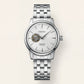 Silver Stainless Steel Case Silver Sunburst Dial Open-Heart Automatic Luxury Bracelet Watch – Men