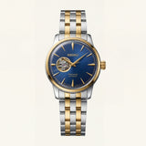 Two-Tone Gold & Silver Stainless Steel Case Blue Sunburst Dial Open-Heart Automatic Luxury Bracelet Watch – Men
