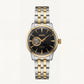 Two-Tone Gold & Silver Stainless Steel Case Black Sunburst Dial Open-Heart Automatic Luxury Bracelet Watch – Men