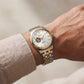 Two-Tone Gold & Silver Stainless Steel Case White Sunburst Dial Open-Heart Automatic Luxury Bracelet Watch – Men