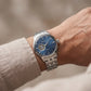 Silver Stainless Steel Case Blue Sunburst Dial Open-Heart Automatic Luxury Bracelet Watch – Men