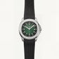 Luxury Stainless Steel Sport Watch Green Embossed Dial Black Rubber Strap Premium Watch – Men