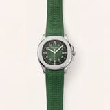 Luxury Stainless Steel Sport Watch Green Embossed Dial Green Rubber Strap Premium Watch – Men
