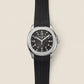Luxury Stainless Steel Sport Watch Charcoal Embossed Dial Black Rubber Strap Premium Watch – Men
