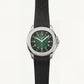 Luxury Stainless Steel Sport Watch Green Embossed Dial Black Rubber Strap Premium Watch – Men