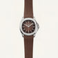 Luxury Stainless Steel Sport Watch Chocolate Brown Embossed Dial Brown Rubber Strap Premium Watch – Men