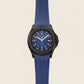 Luxury Black Stainless Steel Sport Watch Blue Embossed Dial Blue Rubber Strap Premium Watch – Men