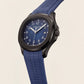 Luxury Black Stainless Steel Sport Watch Blue Embossed Dial Blue Rubber Strap Premium Watch – Men