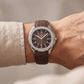 Luxury Stainless Steel Sport Watch Chocolate Brown Embossed Dial Brown Rubber Strap Premium Watch – Men