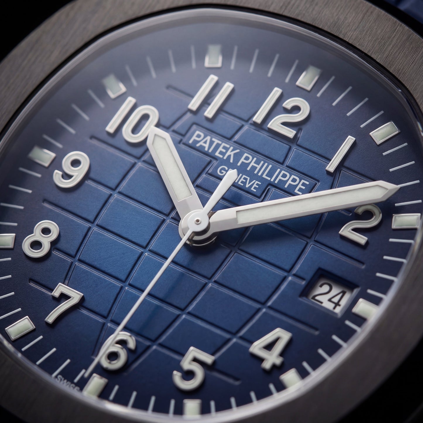 Luxury Black Stainless Steel Sport Watch Blue Embossed Dial Blue Rubber Strap Premium Watch – Men