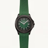 Luxury Green Sport Watch Black Stainless Steel Case Green Textured Dial Premium Rubber Strap Watch – Men