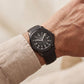 Luxury Black Stainless Steel Sport Watch Charcoal Embossed Dial Black Rubber Strap Premium Watch – Men