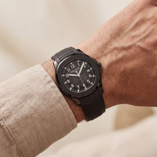 Luxury Black Stainless Steel Sport Watch Charcoal Embossed Dial Black Rubber Strap Premium Watch – Men