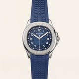 Luxury Blue Sport Watch Stainless Steel Case Blue Textured Dial Premium Rubber Strap Watch – Men