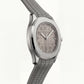 Luxury Silver Sport Watch Stainless Steel Case Sand Beige Textured Dial Grey Rubber Strap Premium Watch – Men