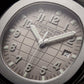 Luxury Silver Sport Watch Stainless Steel Case Sand Beige Textured Dial Grey Rubber Strap Premium Watch – Men