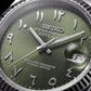 Luxury Silver Stainless Steel Watch Fluted Bezel Olive Green Sunburst Dial Arabic Numerals Jubilee Bracelet Premium Automatic Watch – Men