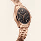 Luxury Rose Gold Stainless Steel Chronograph Watch Black Dial Arabic Numerals Multi-Subdial Date Display – Men