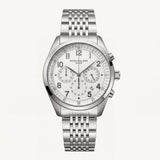 Luxury Silver Stainless Steel Chronograph Watch Silver Dial Arabic Numerals Multi-Subdial Date Display – Men