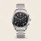 Luxury Silver Stainless Steel Chronograph Watch Black Dial Arabic Numerals Multi-Subdial Date Display – Men
