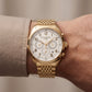 Luxury Gold Stainless Steel Chronograph Watch Silver Dial Arabic Numerals Multi-Subdial Date Display – Men