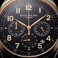 Luxury Two-Tone Stainless Steel Chronograph Watch Gold Bezel Black Dial Arabic Numerals Multi-Subdial Date Display – Men