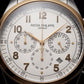 Luxury Two-Tone Stainless Steel Chronograph Watch Gold Bezel Silver Dial Arabic Numerals Multi-Subdial Date Display – Men