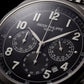 Luxury Silver Stainless Steel Chronograph Watch Black Dial Arabic Numerals Multi-Subdial Date Display – Men