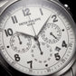 Luxury Silver Stainless Steel Chronograph Watch Silver Dial Arabic Numerals Multi-Subdial Date Display – Men