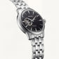 Silver Stainless Steel Case Black Sunburst Dial Open-Heart Automatic Luxury Bracelet Watch – Men