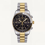 Luxury Two-Tone Stainless Steel Chronograph Tachymeter Black Dial Premium Bracelet Watch – Men