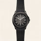 Luxury Black Sport Watch Matte Black Steel Case Charcoal Grid Dial Premium Rubber Strap Watch – Men