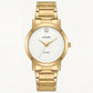 Luxury Gold Stainless Steel Minimalist Watch White Dial Diamond Marker Slim Quartz Dress Watch – Men