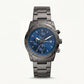 Premium Gunmetal Stainless Steel Chronograph Watch Blue Sunburst Dial Date Display Sport Luxury Watch – Men