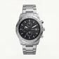 Luxury Silver Stainless Steel Chronograph Watch Black Dial Multi-Subdial Date Display Sport Watch – Men
