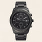 Luxury Black Stainless Steel Chronograph Watch Matte Black Dial Multi-Subdial Date Display Sport Watch – Men