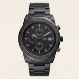 Luxury Black Stainless Steel Chronograph Watch Matte Black Dial Multi-Subdial Date Display Sport Watch – Men