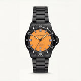 Premium Black Stainless Steel Diver Style Watch Orange Dial Date Display Sport Luxury Watch – Men