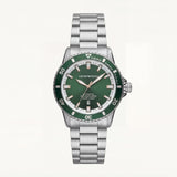 Premium Silver Stainless Steel Diver Style Watch Green Dial White Ring Date Display Sport Luxury Watch – Men