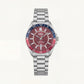 Premium Silver Stainless Steel Sport Watch Red Dial Dual-Tone Bezel Date Display Classic Luxury Watch – Men