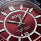 Premium Silver Stainless Steel Sport Watch Red Dial Dual-Tone Bezel Date Display Classic Luxury Watch – Men